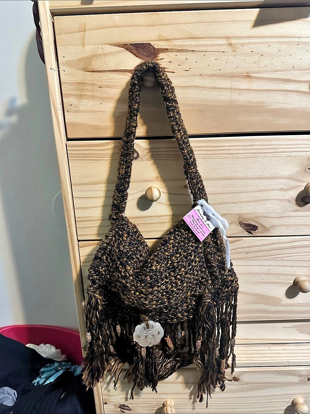 Rag-Hat by Jessica Mommy & Me! Fringe Shoulder Bag in Brown NWT